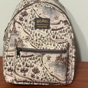 Loungefly Harry Potter Map Backpack - Cream and Brown
